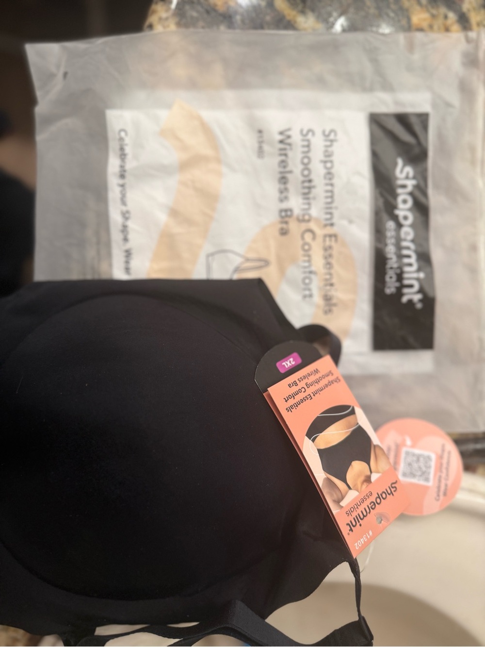 Shapermint Black Smooth Wireless Comfort Bra
